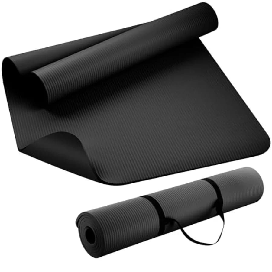 Tappetino Yoga Extra Spesso in NBR per Donne e Uomini, Spessore 10mm, Tappetino per Esercizi Grande 72"x24" con Superficie Antiscivolo per Yoga, Pilates