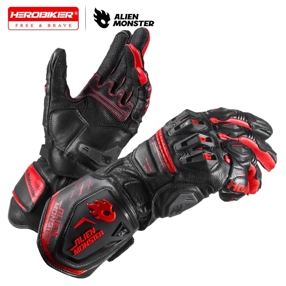 Guanti da moto Guanti da motocross da equitazione in vera pelle di pecora antivento da uomo Certificazione CE Equipaggiamento protettivo per moto