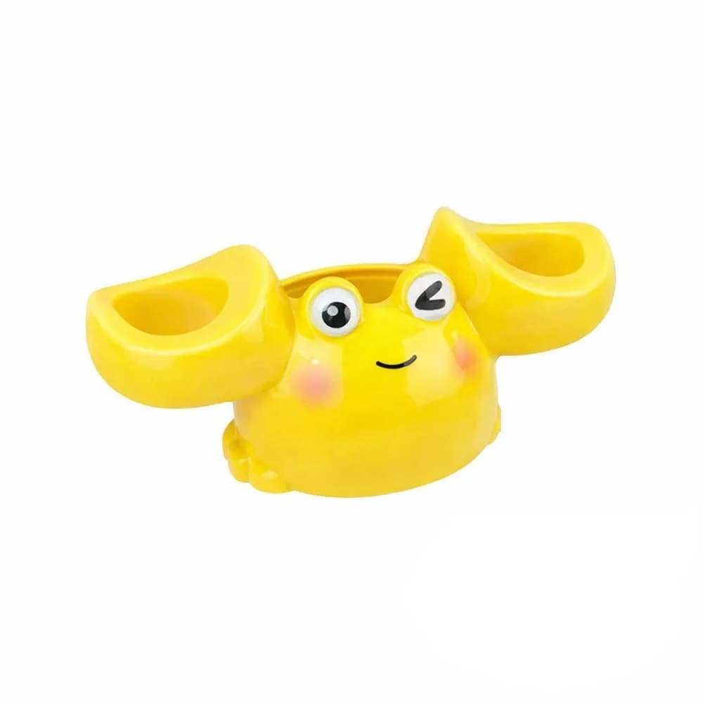 Ceramic Electric Brush Holder Crab Shape Carton, Decorative, Waterproof, Lavabo Holder, for Couples