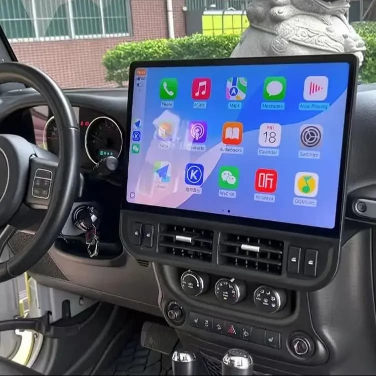 Schermo 2K da 16,8 Pollici con Carplay Wireless e Android 13 per Jeep Wrangler 3 JK 2011-2017, Lettore Multimediale con GPS, Navigazione, BT, 4G, DSP, FM