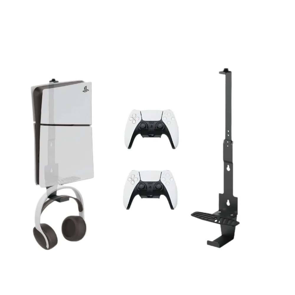 Wall Mount Stand For PS5 Slim Pro Console Heavy Duty Steel Storage Holder Rack Save Space Gaming Room Accessories