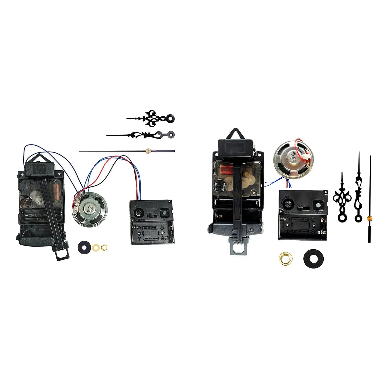 Kit Movimento Orologio a Pendolo in Plastica ABS, Silenzioso, con Carillon e Lancette per Riparazione Orologi da Parete con Suoneria Oraria