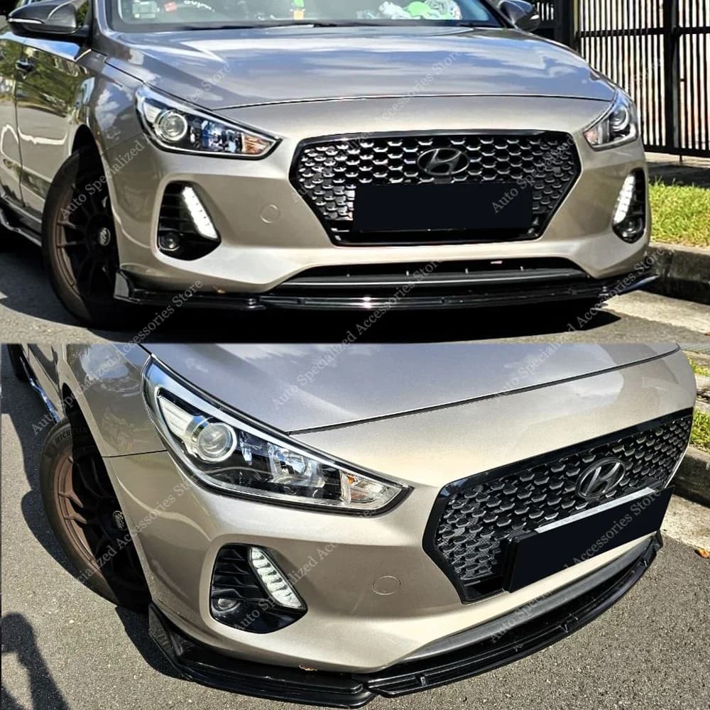 For Hyundai i30 MK3 MK3.5 Front bumper Lip Spoiler Splitter Diffuser i30 CRDI TGDI 2017-2020 Facelift Retroft Bodykits Tuning