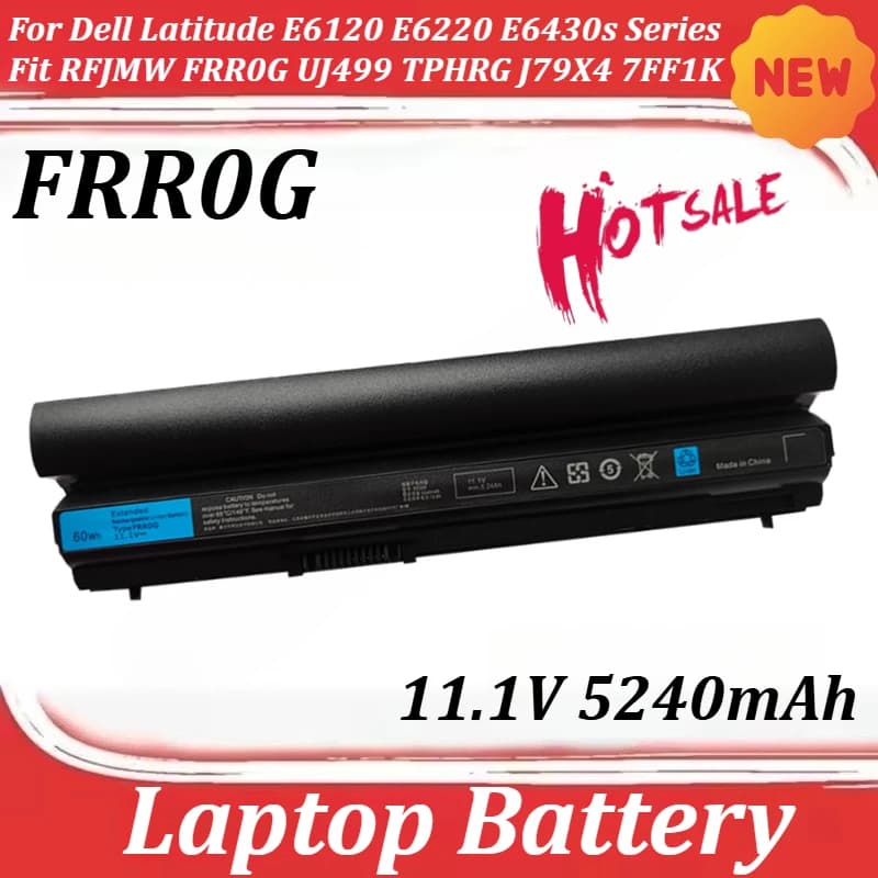 Batteria per Laptop FRR0G 11.1V 5240mAh per Dell Latitude Serie E6120 E6220 E6430s Compatibile con RFJMW FRR0G UJ499 TPHRG J79X4 7FF1K Y61CV