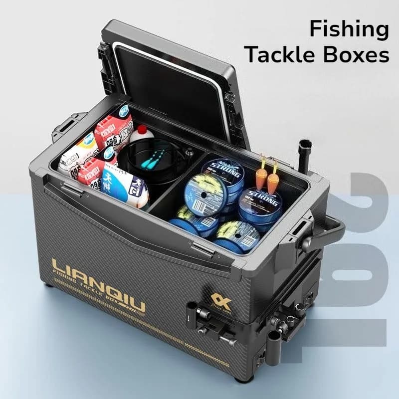 Versatile Waterproof Tackle Box Potable Adjustable Wear-resistant Slide-rail Fishing Tackle Boxes Professional Fishing Supply