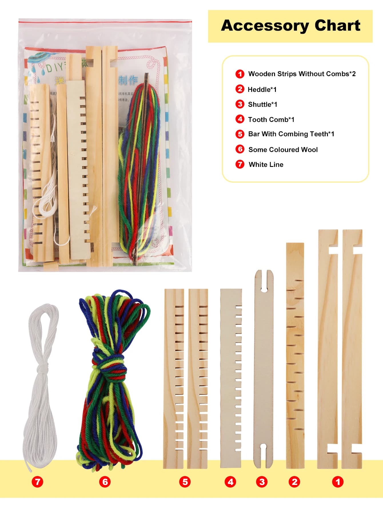 Wooden DIY Weaving Loom Kit, Handcraft Mini Loom Machine for Beginners, Creative Weaving Tool for DIY