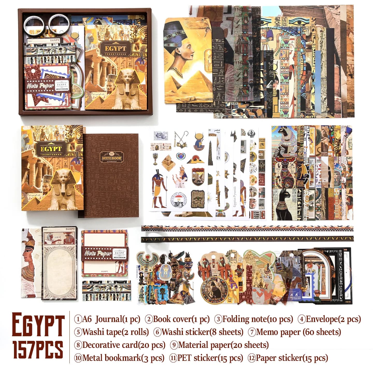 157 pieces - Egyptian style handmade tent exquisite gift box set, start your journey on the Nile River, equipped with handmade n