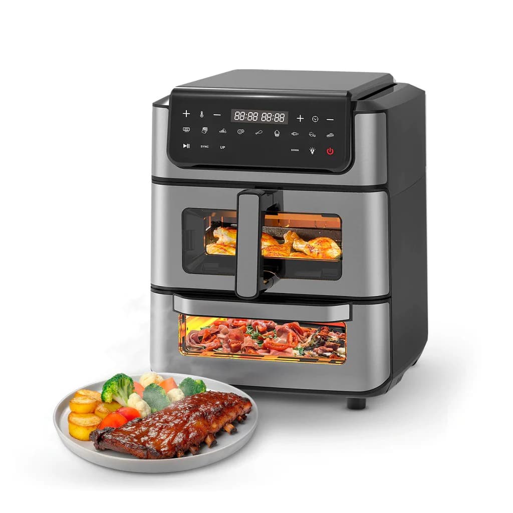 Big Capacity 13.2L Digital Electric Air Fryer Oven with SYNC Function Oil Free Multi-Function Air Fryer and Pizza Oven 2 in 1