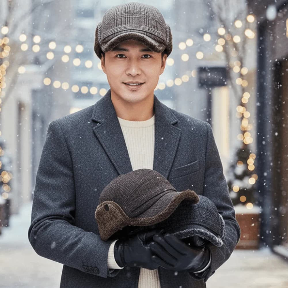 Warm Dad Hat Warm Winter Trapper Hat Thick Windproof Earflap Baseball Cap Fleece Lined Durable Fleece Cap Outdoor