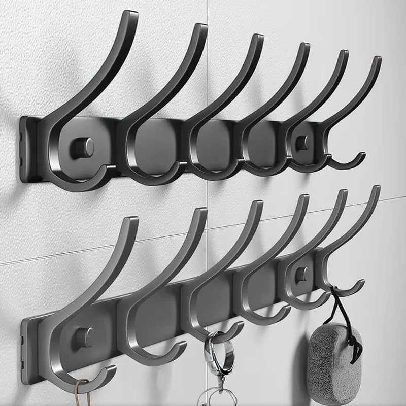 Ganci per accappatoio pieghevoli bianchi neri Appendiabiti per unghie Ganci per appendiabiti da parete per accessori da cucina per bagno