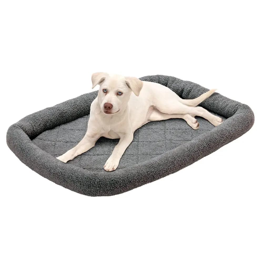 Cuccia per Cani di Taglia Grande e Media, Lavabile, Adatta per Gabbie, Cuscino in Pile Sherpa per Gabbie, Grigio, Grande