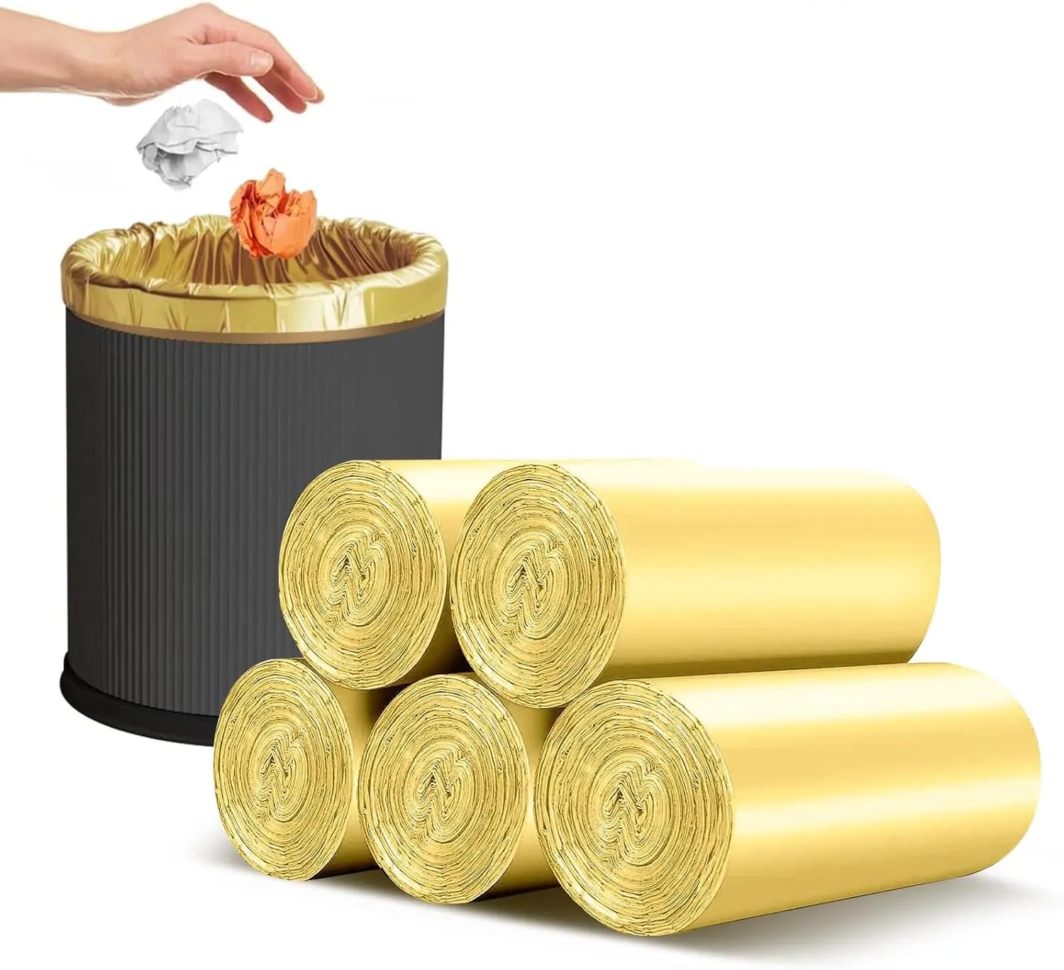 4-6 Gallon Small Trash Bags Strong Leak-proof Garbage Bags for Car Boat Office Bathroom Kitchen Waste Basket Liner