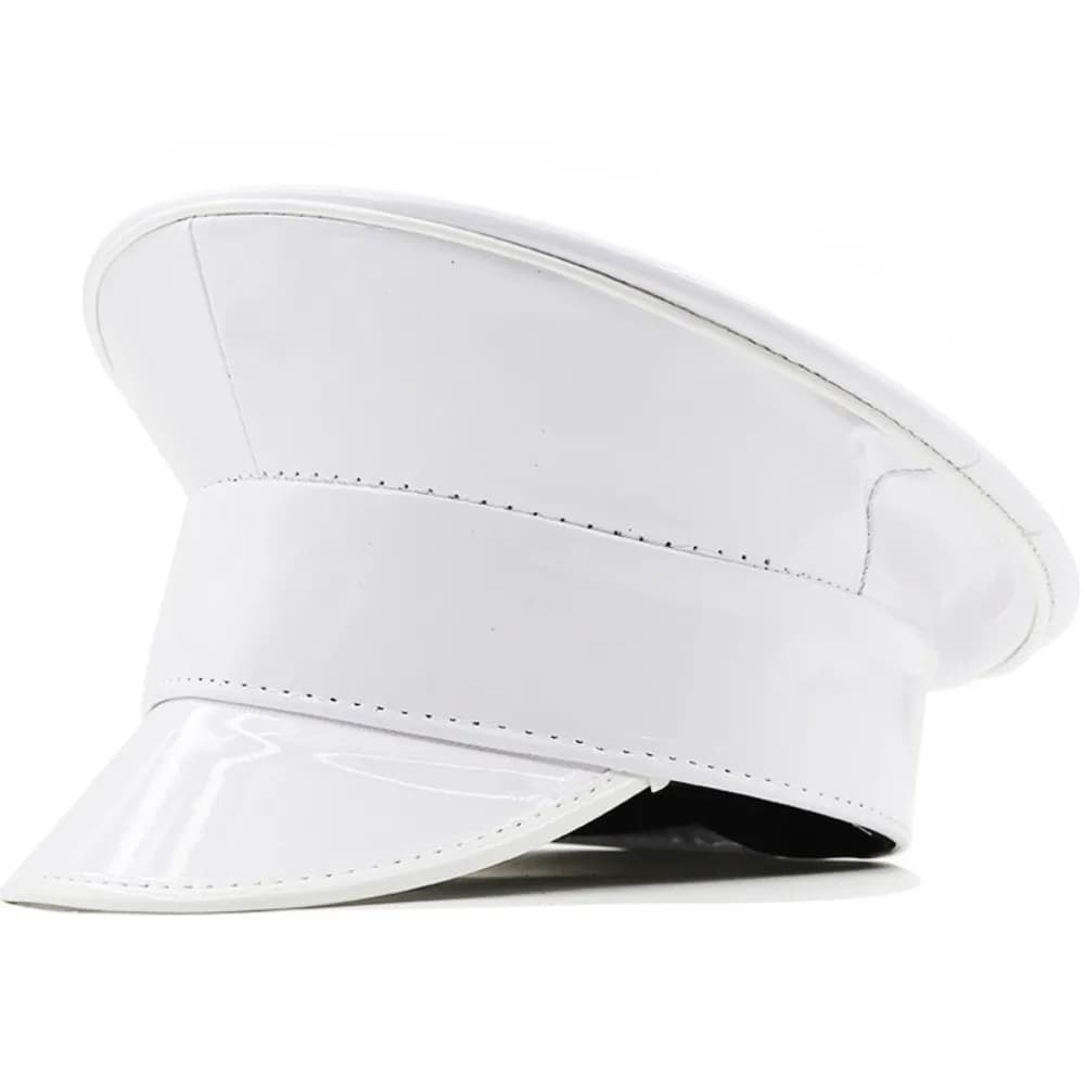 Summer Hat PU Leather Laser Hats UV Protection Sunscreen Captain Cap Waterproof Flat Caps Baseball Cap Outdoor