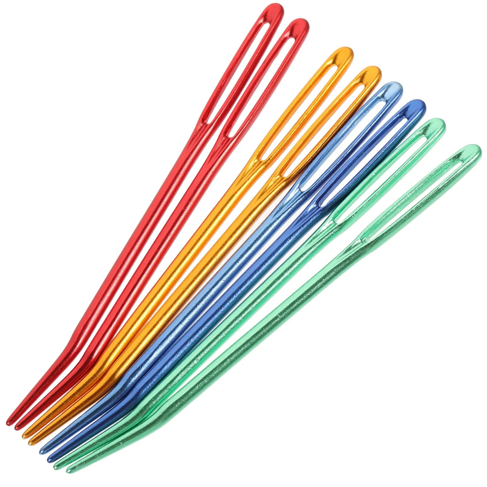 Set di 8 Aghi Curvi in Alluminio per Maglieria, Aghi per Toppatura con Occhiello Grande, Accessori per Maglioni, Sciarpe e Uncinetto