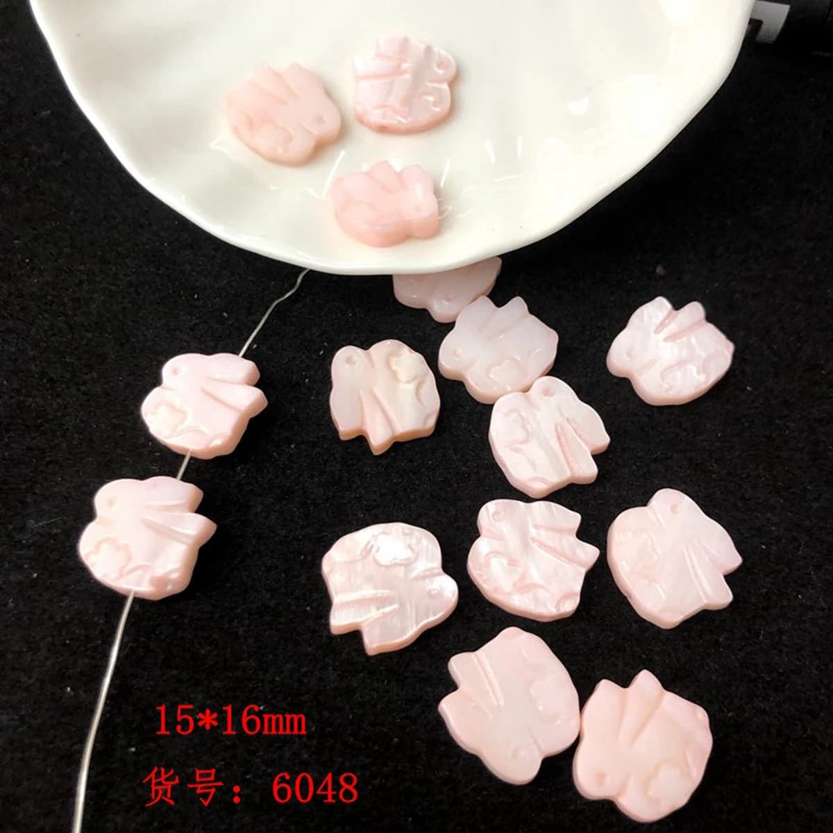 5Pcs The Mother Of Pearl Shell Rabbit Loose Beads 15x16mm For Jewelry Making DIY Earrings Rings Necklace Accessory