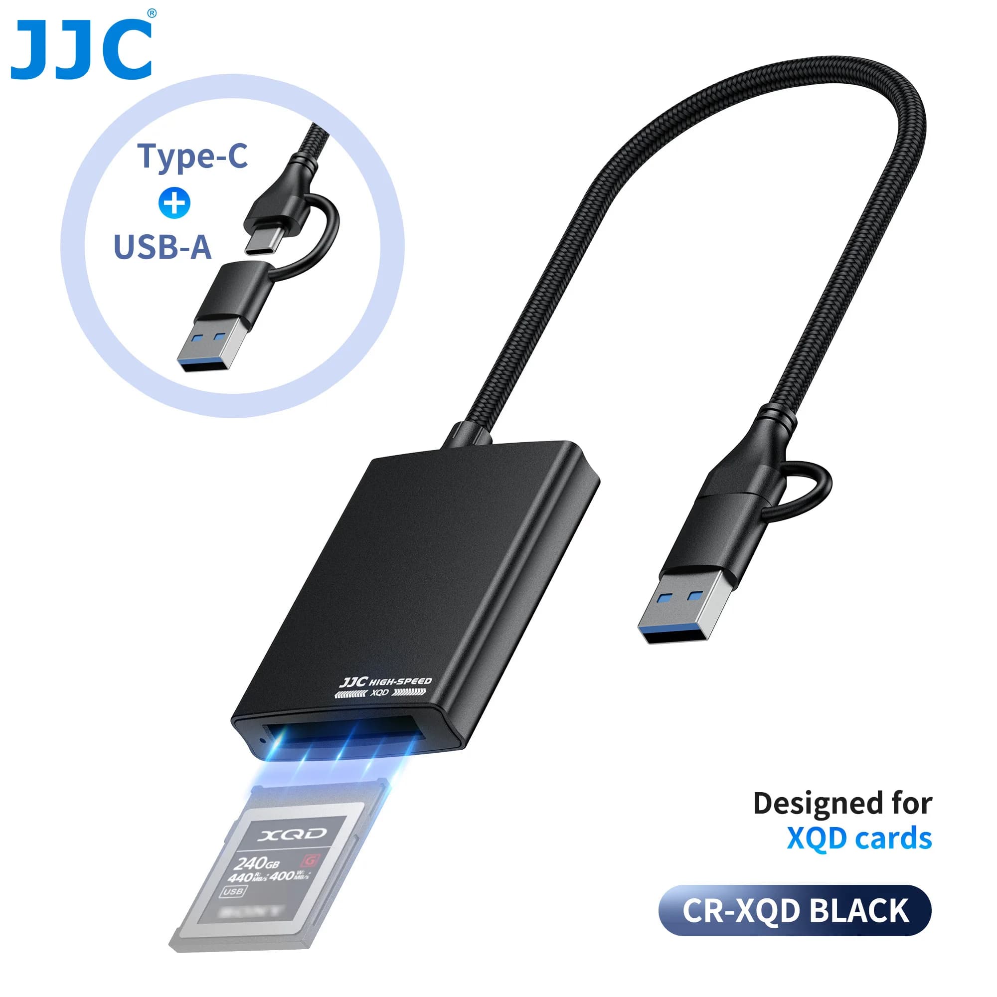 Lettore di schede JJC XQD lettore di schede USB 3.2 XQD/SD lettore di schede di memoria a doppio Slot 5Gpbs supporto Super Speed Sony QD-G32E per Windows
