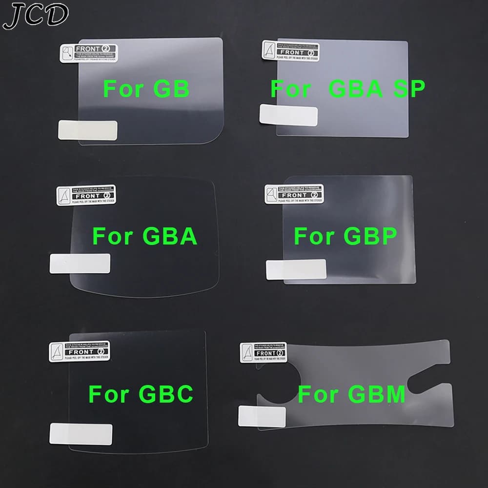 JCD 10pcs pellicola protettiva in plastica trasparente copertura protettiva per obiettivo dello schermo per Console Gameboy GB GBA GBC GBP GBM GBA SP