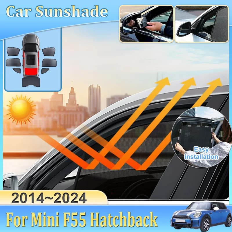 Parasole a Rete per Auto Mini F55 Hatchback MK3 5 Porte 2014-2024, Protezione UV per Parabrezza, Tenda per Telaio, Accessori Auto