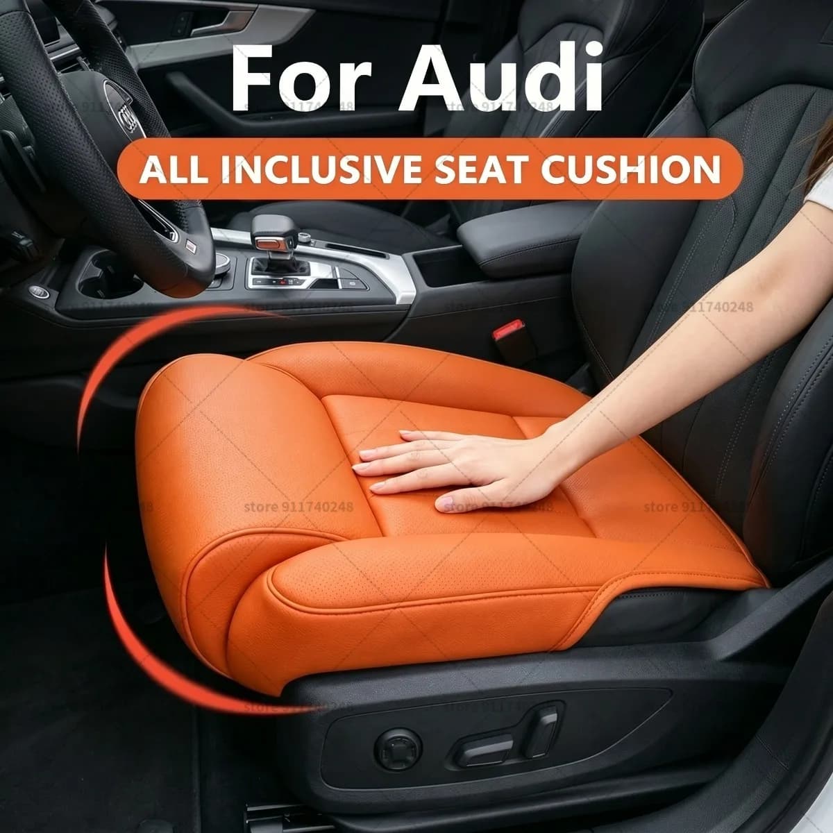 Cuscino di Supporto per Gambe in Pelle con Memoria di Forma per Audi Seat, Estensione per Supporto Cosce, Accessori Interni