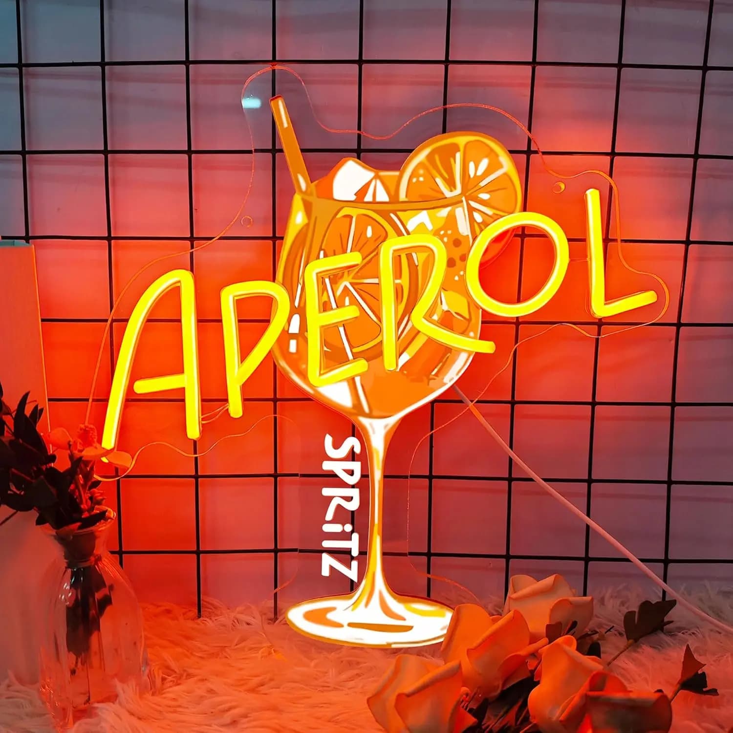 Aperol Spritz Insegna al neon LED Cocktail Luce al neon per la casa Bar Uomo Cave Cucina Decorazioni per feste Spritz Amante Regalo Alimentato tramite USB dimmerabile