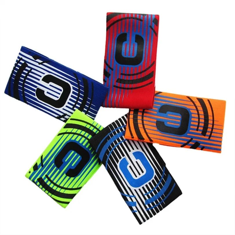 1 pz 5 colori fascia da braccio da calcio leader partita fascia da calcio professionale fascia da capitano fascia da calcio regolabile fascia da braccio in velcro