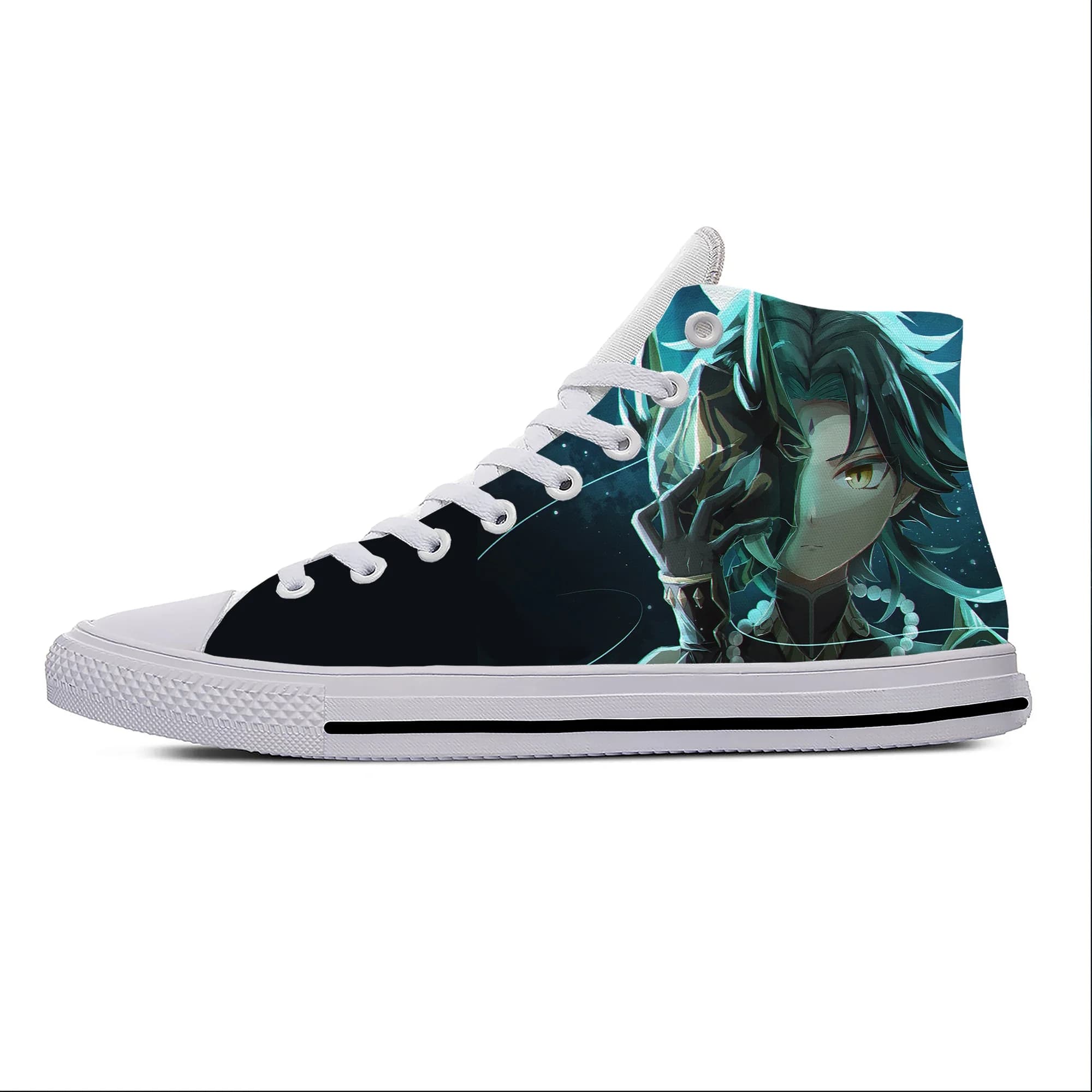 Scarpe Casual Estive Anime Cartoon Manga Genshin Impact Xiao, Sneakers Traspiranti Unisex, Scarpe Leggere con Suola Alta