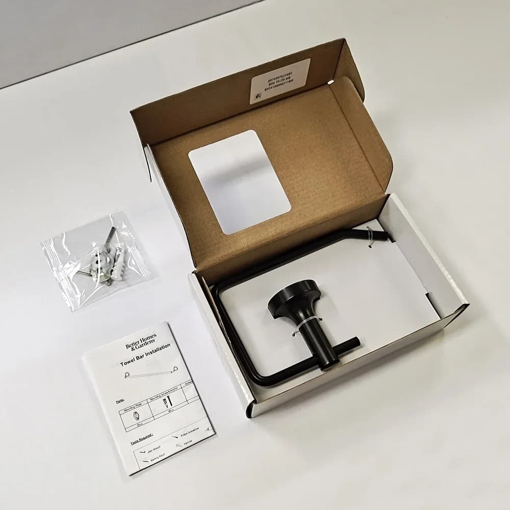 Portarotolo da parete moderno, nero opaco, design semplice, accessorio per il bagno, hardware durevole incluso, facile da usare