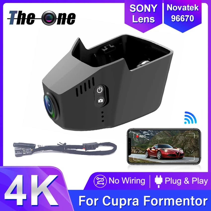For Cupra Formentor 2021-2025 Front and Rear 4K Dash Cam for Auto Camera Recorder Dashcam WIFI Auto Dvr Recorder Devices
