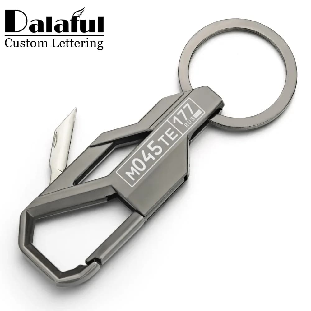 Mini Foldable Keychain Custom Car Name Palte Phone Number Written for Keychain Chain Chain Key Chain K413