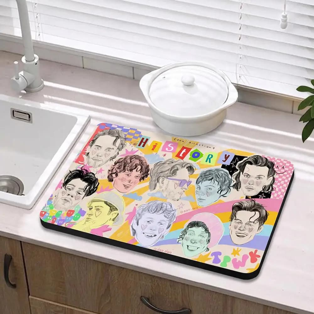 Ecological Mat in Diatomite Antibacterial and Antiodore for Kitchen and Bathroom Band O-One Direction
