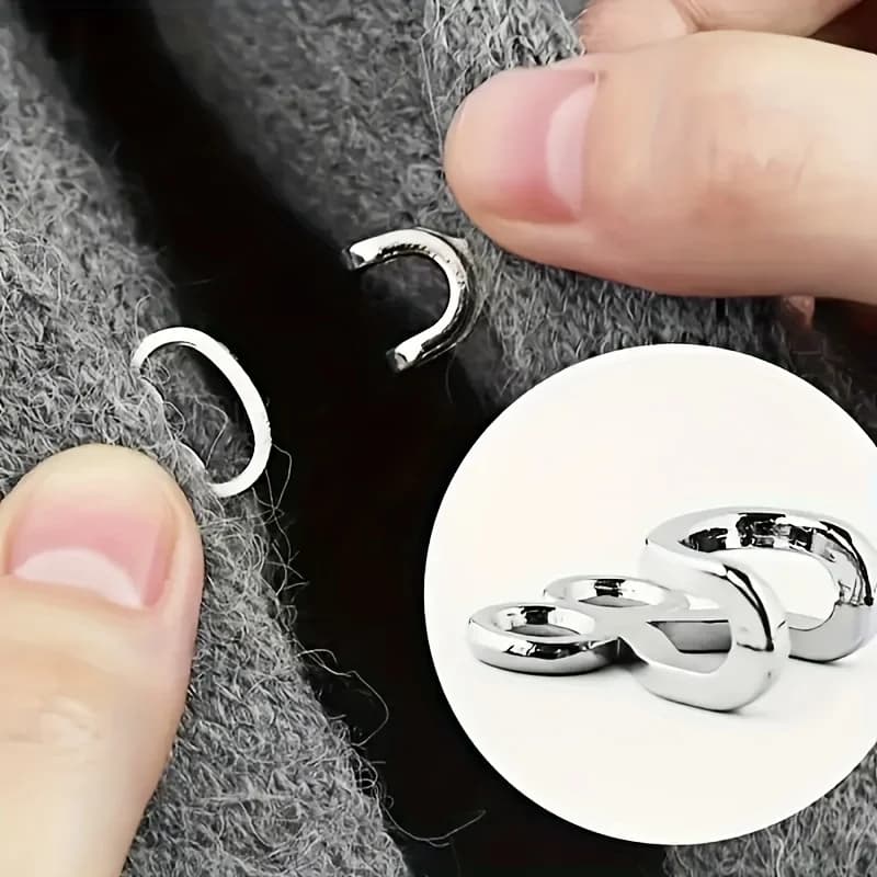 50sets Metal Alloy Invisible Clasps Hook and Eye Closures Used for DIY Sewing Invisible Fasteners for Handbags Pants Skirts