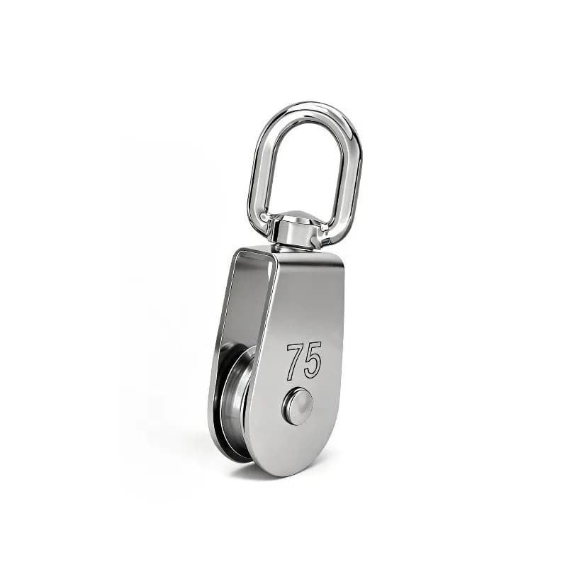 304 Stainless Steel Pulley, Hanging Wheel Fishing Net, Marine Single and Double Lifting Ring Pulley Steel Rope U-shaped Fixed