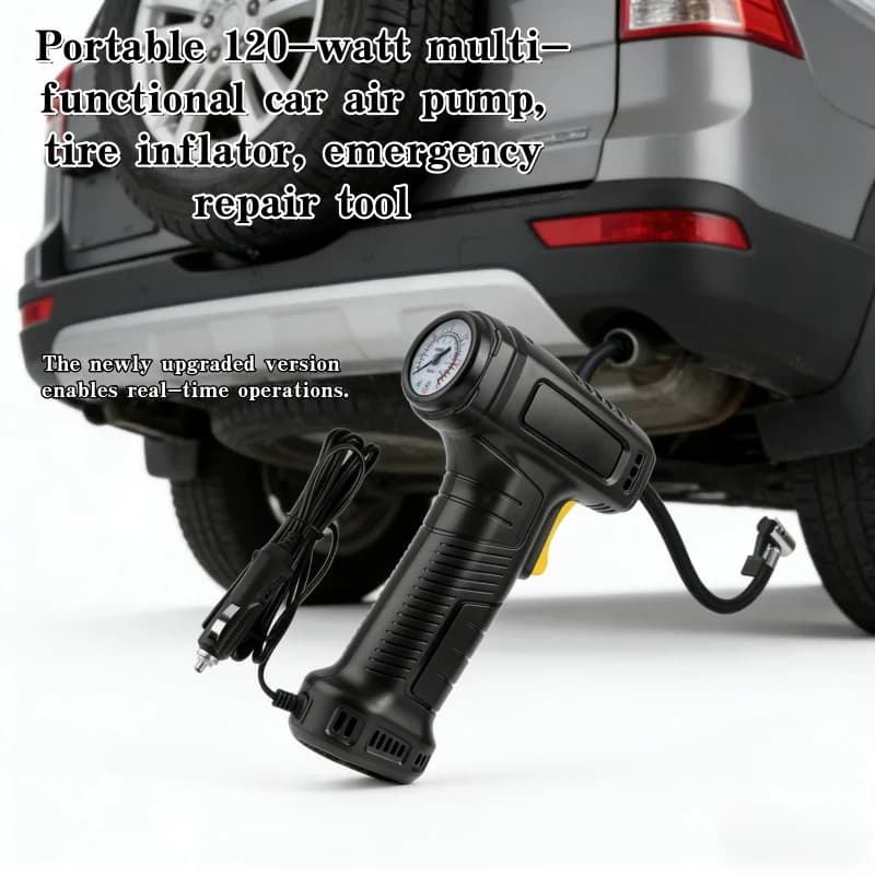 120W Handheld Air Compressor Pointer Display Air Pump Portable Air Pump Tyre Snorkeling Number for Durable Bike Ball New Update