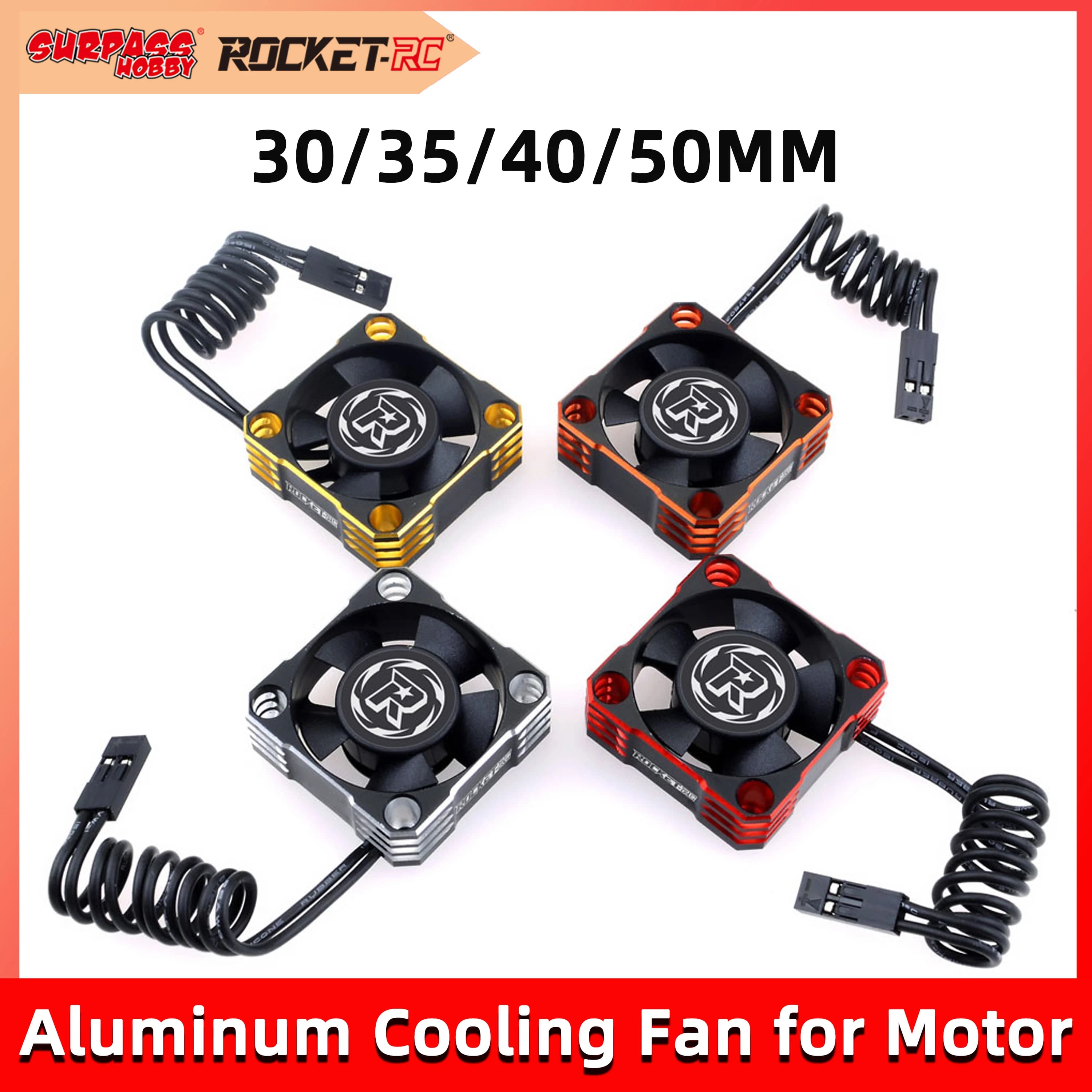 Surpass Hobby Rocket 30/35/40/50mm Ventola di raffreddamento in metallo Dissipazione del calore per 1/8 1/10 RC Car 540 550 3650 3660 3670 Motore Brushless