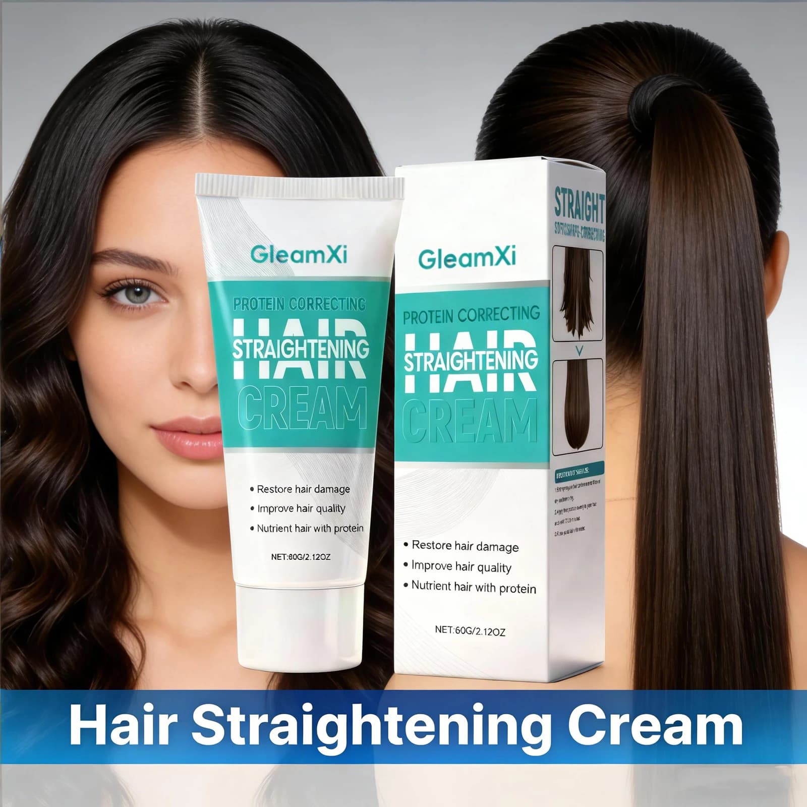 Straight Cream for Hair Nutrient for Dry and Damaged Hair Correction Protective Balm Anti-Crespo Mask for Collagen and Keratin Hair