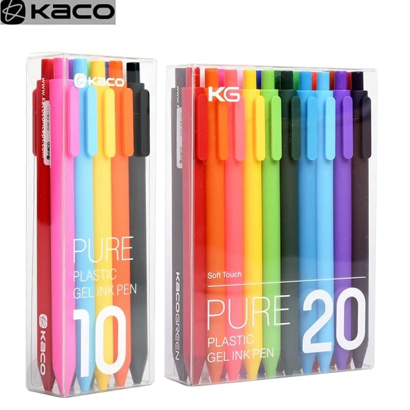 Kawaii Kaco 20/10 colori penne Gel 0.5MM inchiostro a colori cancelleria retrattile scrittura liscia per diari quaderni Planner Drawing