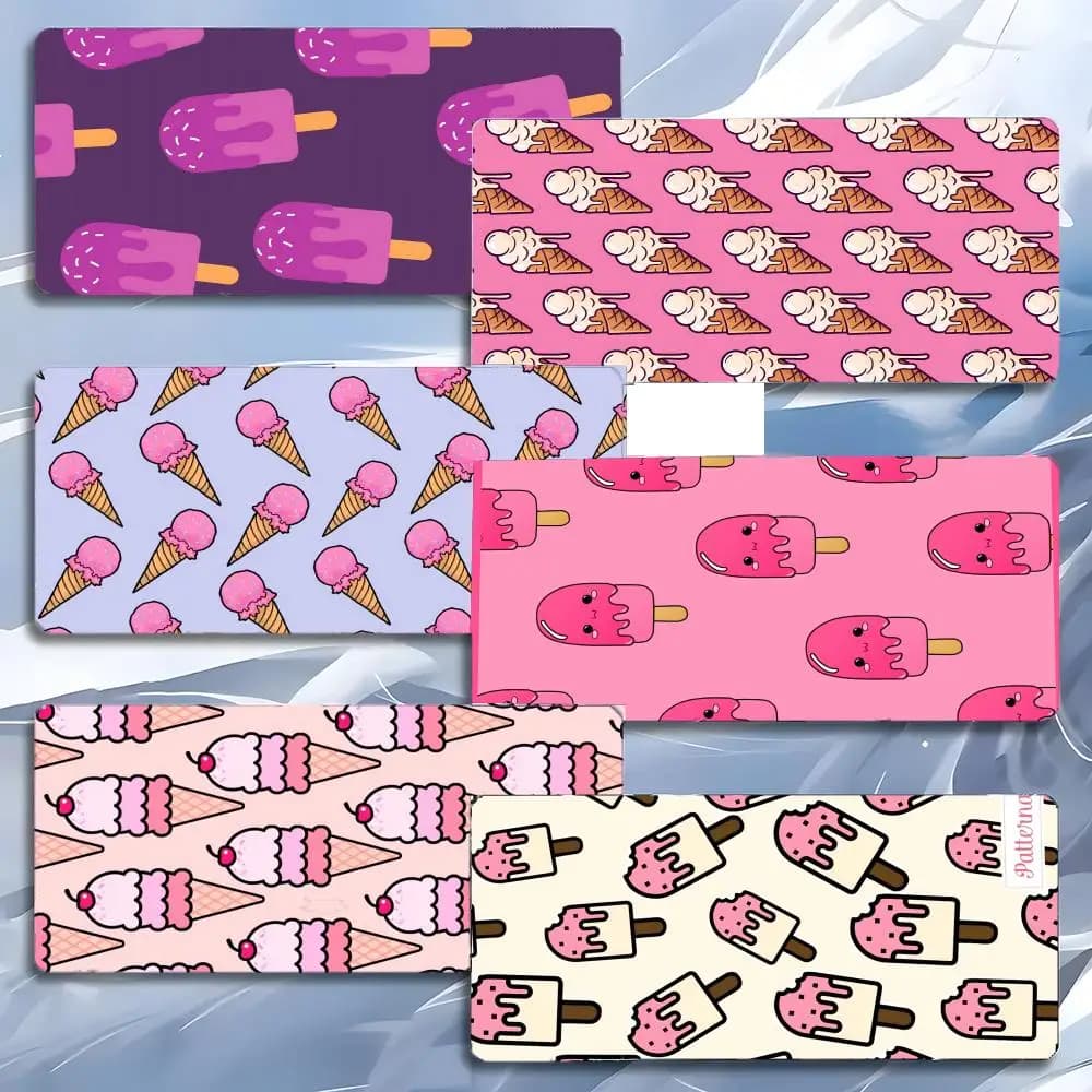 Cute Fresh Art Ice Cream Pattern Mouse Pad Mousepad Large Gaming LockEdge Thickened PC Table Desk Mat