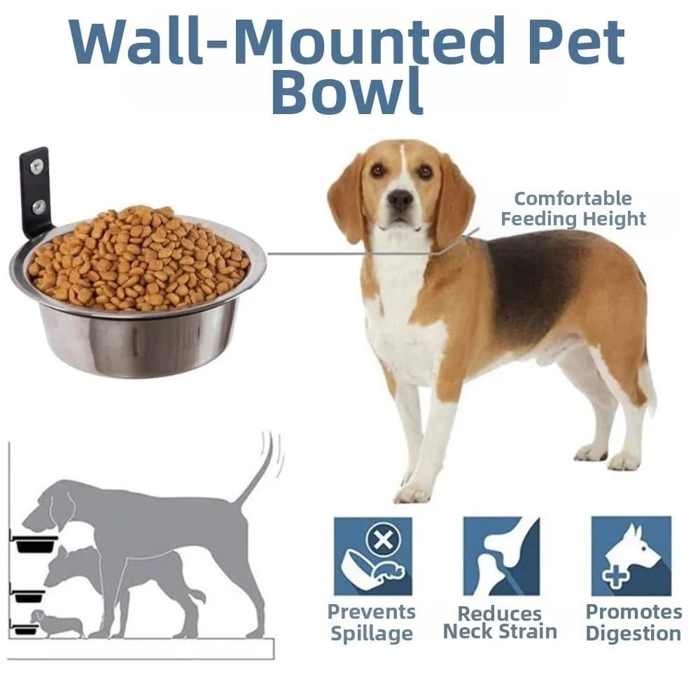 Ciotola per animali pieghevole sospesa da 6/8 pollici Ciotola per acqua per cibo per gatti montata a parete Anti-corrosione Anti vomito Contenitore per mangiatoia per animali domestici Casa
