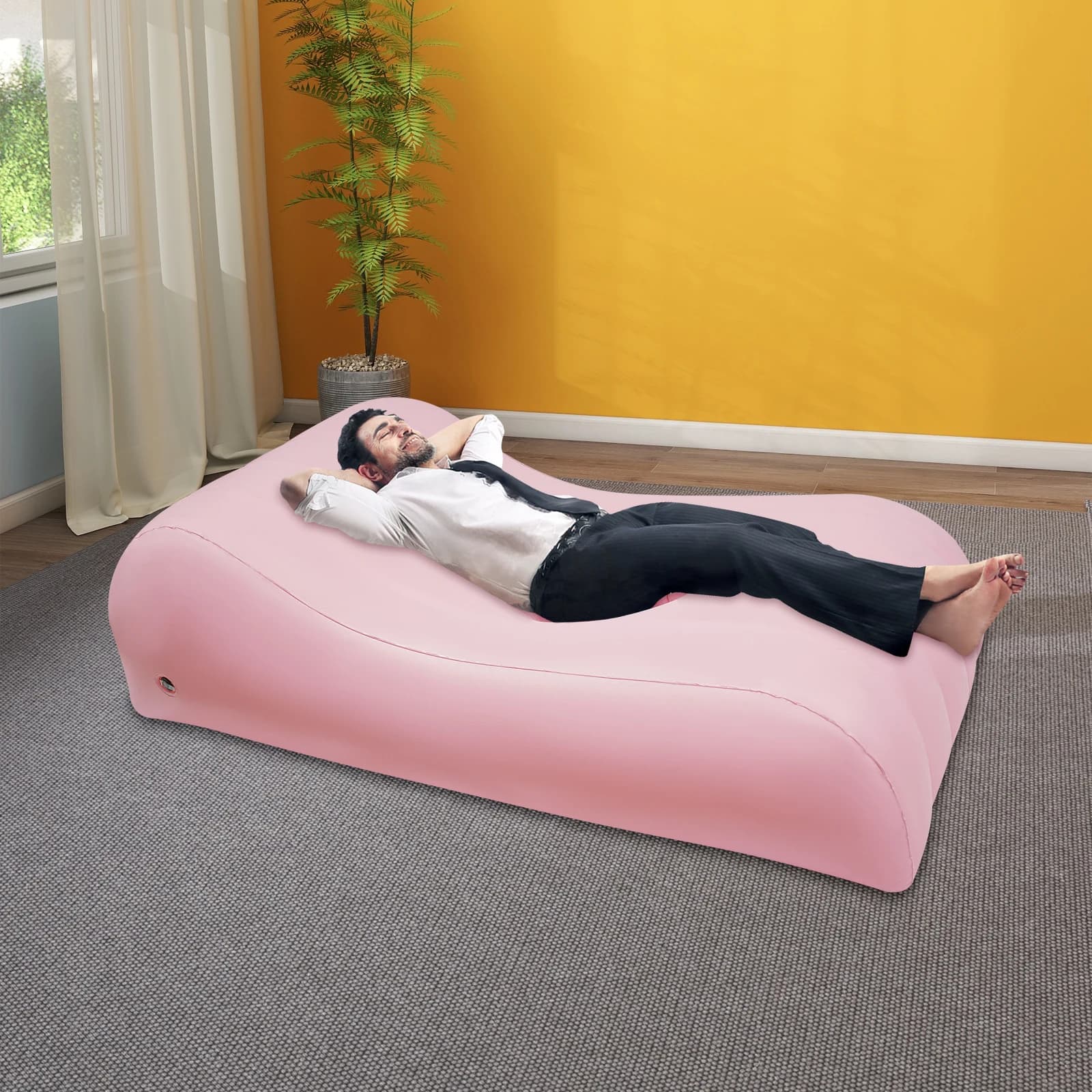 Materasso gonfiabile rosa per letto BBL con pompa da 60 W, materassino ergonomico, cuscino d'aria portatile, materasso per recupero chirurgico