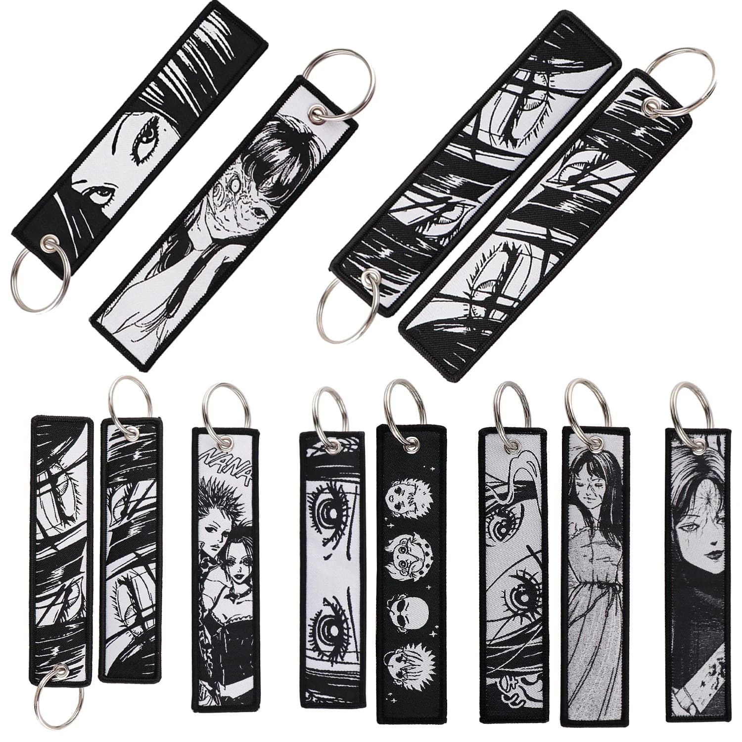 Portachiavi con etichetta JET chiave ricamata anime Portachiavi con cartoni animati Portachiavi per auto Moto Chiavi Portachiavi Gioielli Regali Accessori pendenti