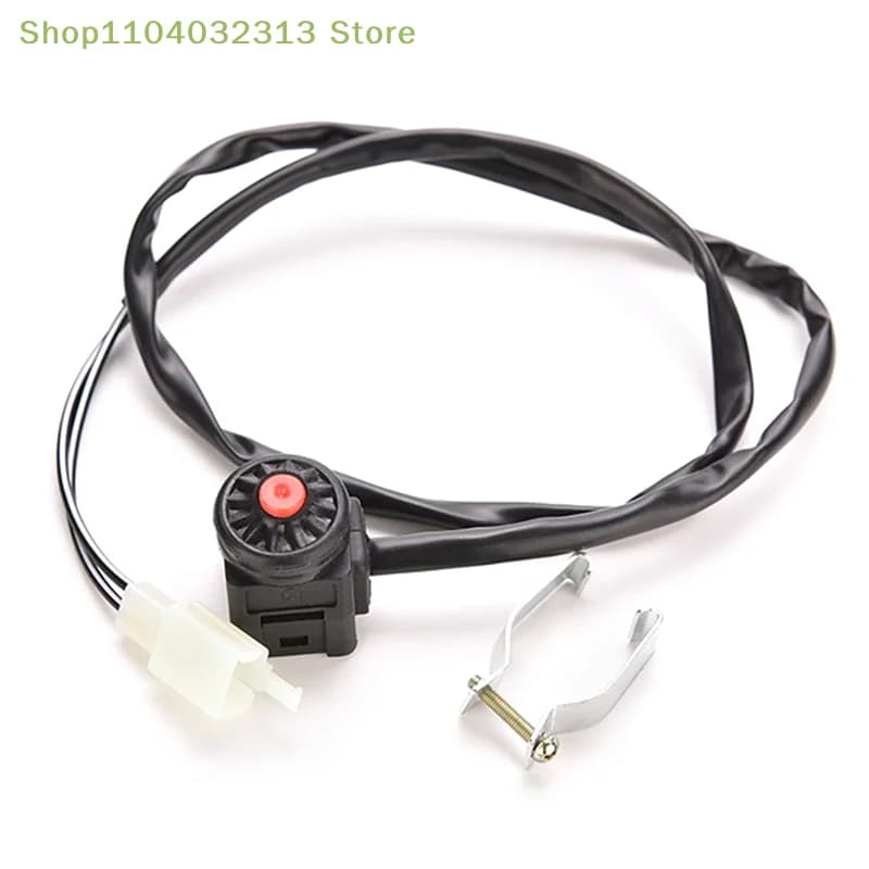 Interruttore di accensione/spegnimento circolare rosso a pulsante per moto, ATV, UTV, Dirt Bike - Avvio e arresto motore