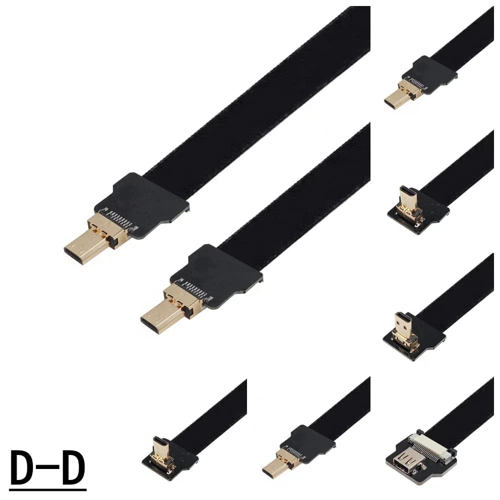 Micro elbow gold-plated HDMI male to male high-definition line video acquisition line PTZ elbow aerial photography FPV FPC