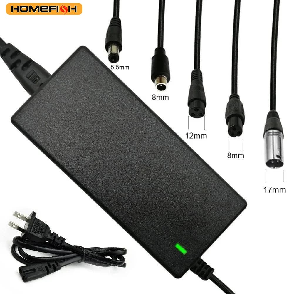 HOMEFISH Brand New AC Power Adapter 100-240V Black DC 42V 2A Accessories Electric Scooter EU Plug For 24-36v Lithium Battery