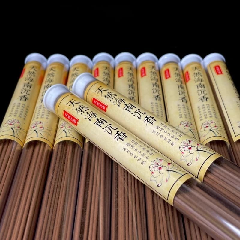 Bastoncini di incenso naturale Hainan/incenso in legno originale/senza additivi Offerta per interni domestici di lunga durata Buddha Calm Mind Promuove il sonno