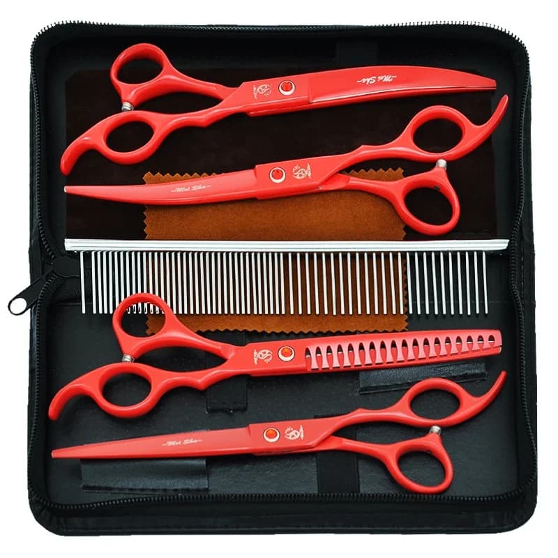7 pollici Meisha Pet Dog Grooming Cesoie Dritto Curvo Taglio Animali Forbici per Capelli Lisca di Pesce Diradamento Cucciolo di Gatto Forbici B0030A