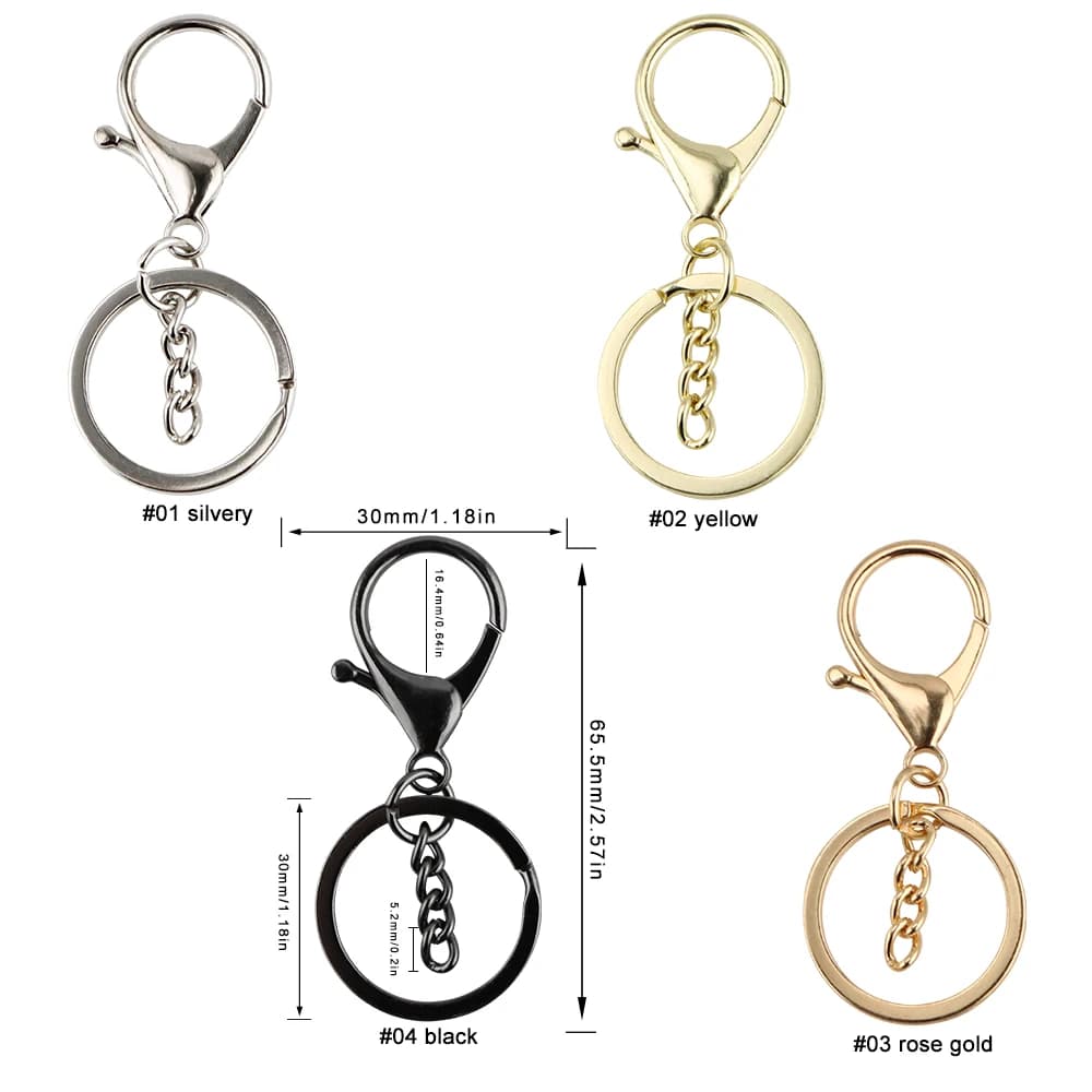 10 Pezzi Nuovi Moschettoni in Metallo/Portachiavi Circolari Fai-da-te, Accessori per Zaini e Ciondoli, per Creazione di Gioielli Personalizzati