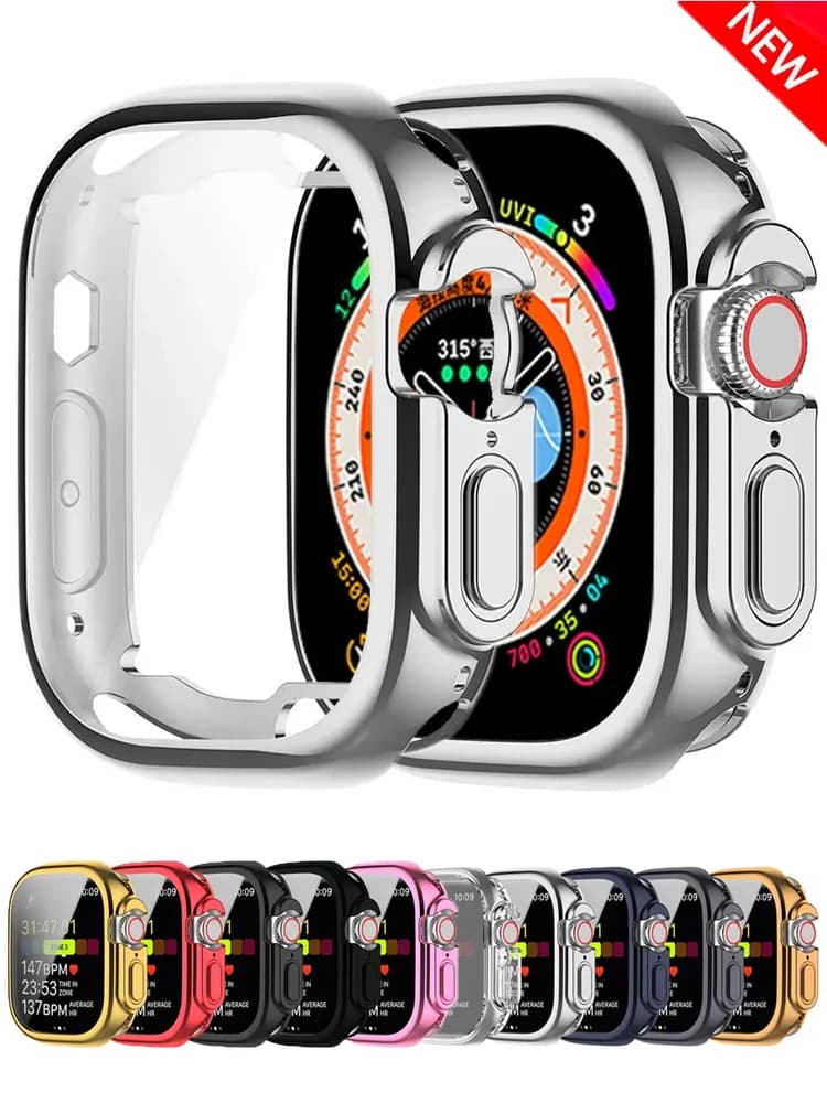 Pellicola salvaschermo per Apple Watch Ultra Case 49mm accessori HD All Around custodia protettiva antiurto TPU Cover iwatch ultra 2