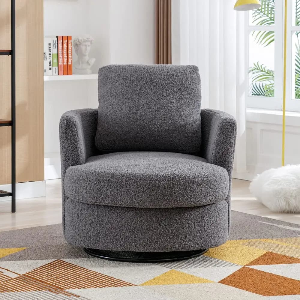 Accent Chair Barrel Club Chair Mid Century Modern Elegant Sofa Chair with DualLayer Cushion Design for Living Room, Bedroom, Of