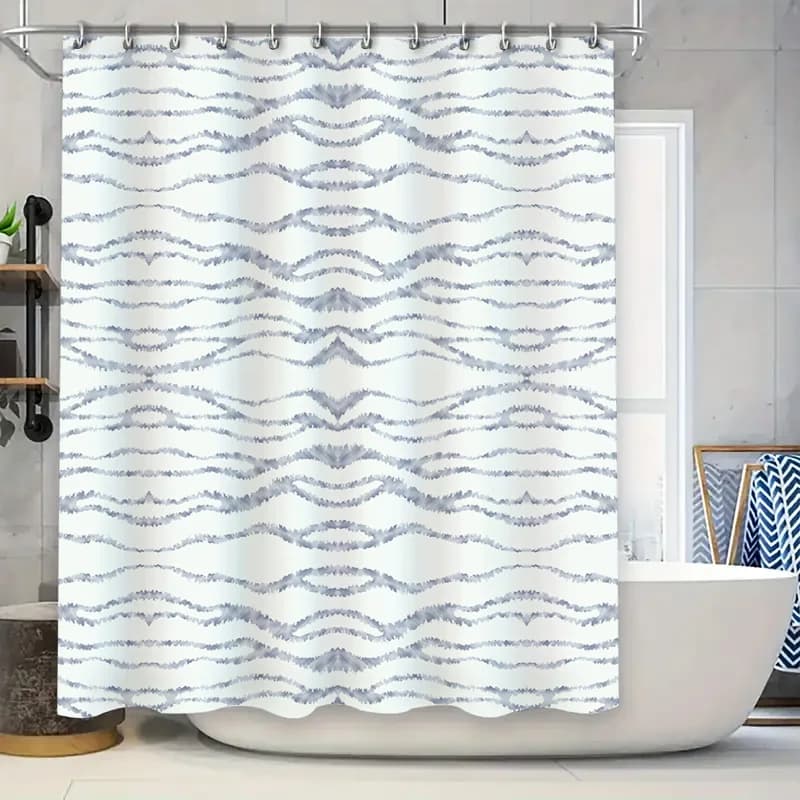 Tenda da doccia moderna a quadretti, tessuto in poliestere, decorazione per il bagno, impermeabile, 72x84 pollici, per la decorazione domestica, rosso bianco nero