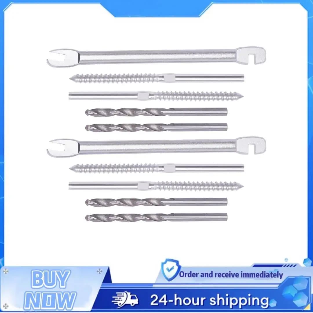 Kit Ringhiera per Ponte in Acciaio Inox T316 di Grado Marino, 70/100 Pezzi per Fune in Acciaio da 1/8'', Filettatura Destra-Sinistra, Ringhiera Fai-da-Te per Scale/Balconi